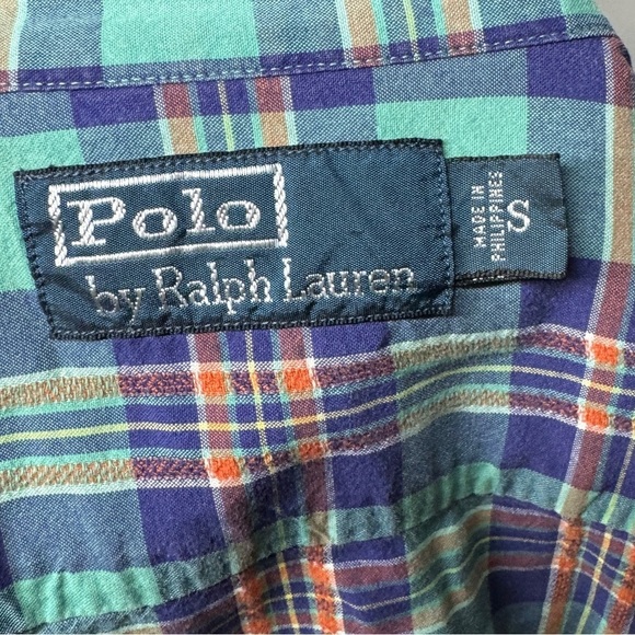 Polo by Ralph Lauren Plaid Collared Button Front Chest Pocket Dress Shirt Small - Picture 12 of 13